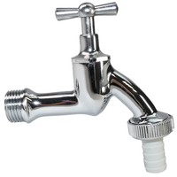 Wasserhahn Auslaufventil Zapfhahn Glanz Chrom Mit Knebel 1/2 Zoll