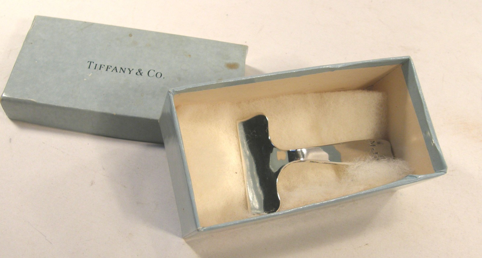 VINTAGE 1940's TIFFANY & CO STERLING SILVER CORDIS BABY FOOD PUSHER IN BOX MONO
