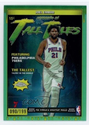 2025-26 Topps Chrome Tall Tales Aqua Refractor 90/199 Joel Embiid #TT-3 1vd8