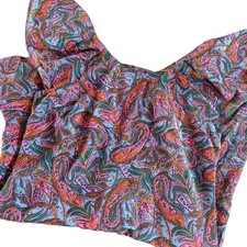 J Crew Dress Women’s Size 10 100% Silk Vibrant Paisley Ruffled Flutter Preppy