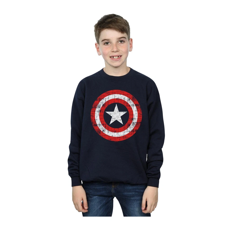 Marvel  Jersey Avengers de Capitán América Escudo Arañado Niños (BI2708) - Imagen 3 de 3