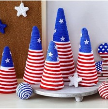 5 Pcs Patriotic Table Decorations 4th of July Table Centerpieces Stripe