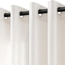 Linen Curtains 84 inch Long for Living Room 52"W x 84"L Pack of 2 Natural