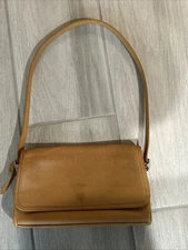 VTG 90s COACH Purse Tan Brown Leather Shoulder HandBag Andrea Flap Made USA 9072