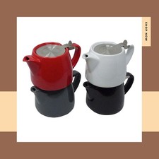 Ceramic Stump Teapot 18oz/530ml with Stainless Steel Infuser and Lid.