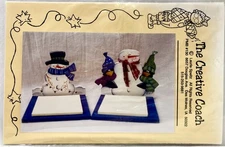 NEW 2000 The Creative Coach Snowmen Notepad Holder Painting Pattern Vintag 17289