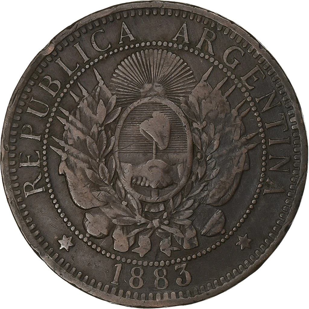 Bracelet En Argent Avec Pièces De Monnaie Argentines 20 Centavos 1882 Et 1883 - Occasion