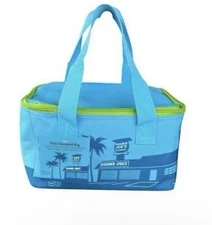 New Trader Joe's - Blue Teal Green Mini Insulated Tote Lunch Bag Travel Cooler