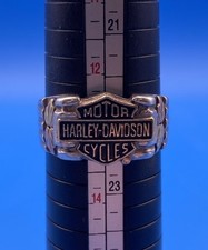 Harley Davidson® Logo Sterling Silver & 10k Tri Gold by Stamper Jewelry Sz 13.25