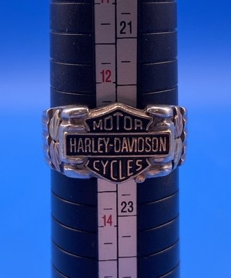 Harley Davidson  Logo Sterling Silver & 10k Tri Gold by Stamper Jewelry Sz 13.25