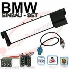 Auto Radio Blende Einbau Rahmen SET kompatibel BMW 3er E46 Antennen Adapter ISO