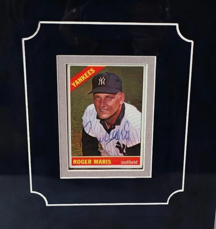 Roger Maris Signed Auto Card in 34"W x 24"H Framed Collage PSA/DNA - Image 2 of 4