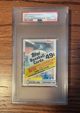 1983 Topps Baseball Cello Pack PSA 9 Rickey HENDERSON AS on Top REGGIE Back M50