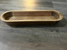 rustic carved wooden oblong bowl decorative please Read Description 