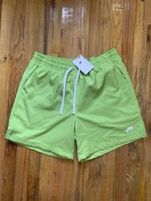 NIKE MEN'S SPORTSWEAR WOVEN FLOW SHORTS VIVID GREEN WHITE AR2382-332 BRAND NEW