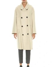 Etoile Isabel Marant Flicka Double-breasted Wool-blend Coat Beige Size 42 Uk 14
