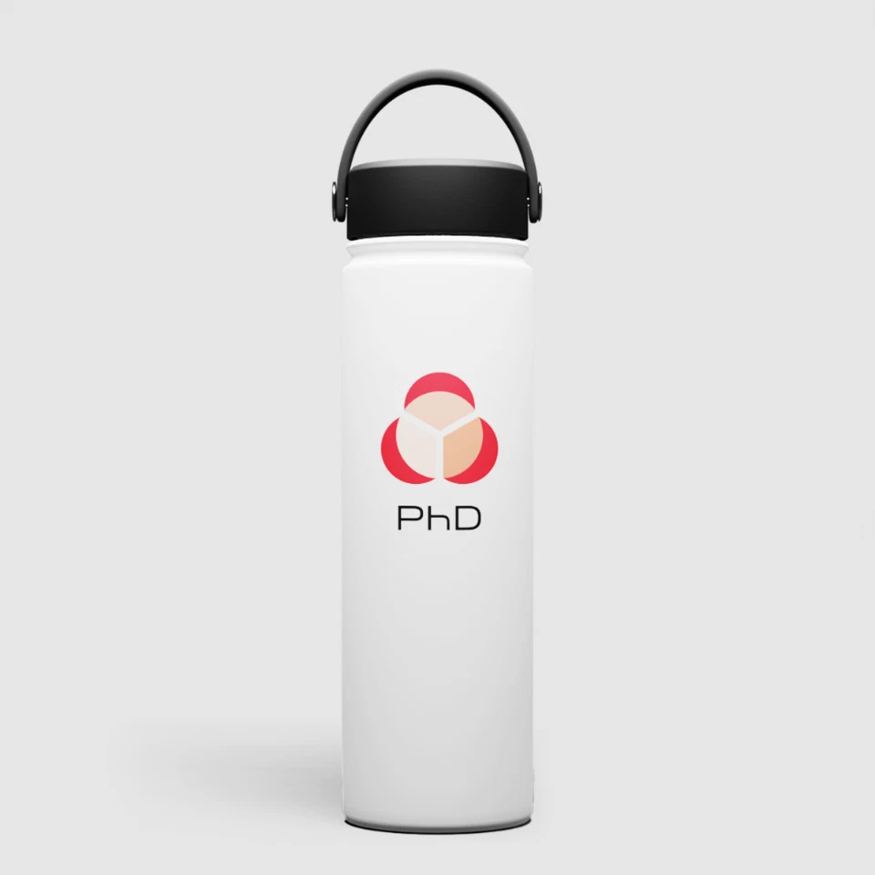 PHD Hydra Flask 750ml Stainless Steel Water Bottle – Matte White, Vacuum Insulated