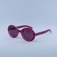 New GUCCI GG1722SA 004 Shiny Transparent Dark Cyclamen/Burgundy 53-23-145 Sun...