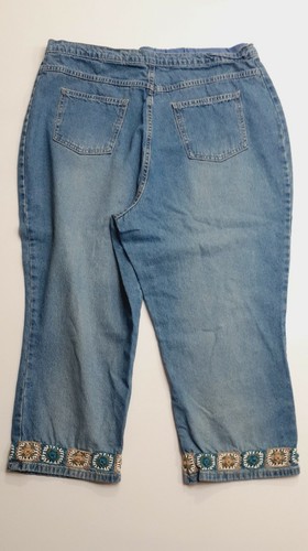 Baby And Me Denim Capris XL Light Wash Embroidered - Picture 3 of 7