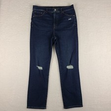 Express Jeans Womens 10 Blue Slim Super High Rise Dark Wash Denim