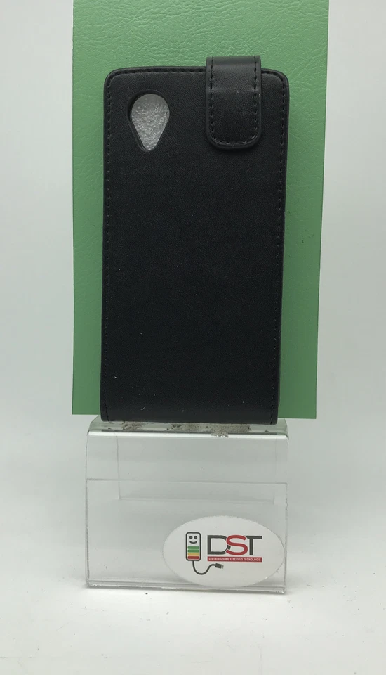 Cover case a FLIP Verticale per LG NEXUS 5 Rigida Nera Pelle - Immagine 2 di 4