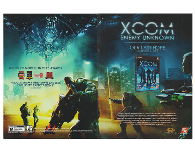 XCOM Enemy Unkown Video Game 2-Page Spread Print Advertisement - 2K Firaxis PC