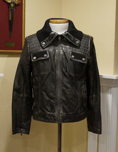 guess biker leather jacket
