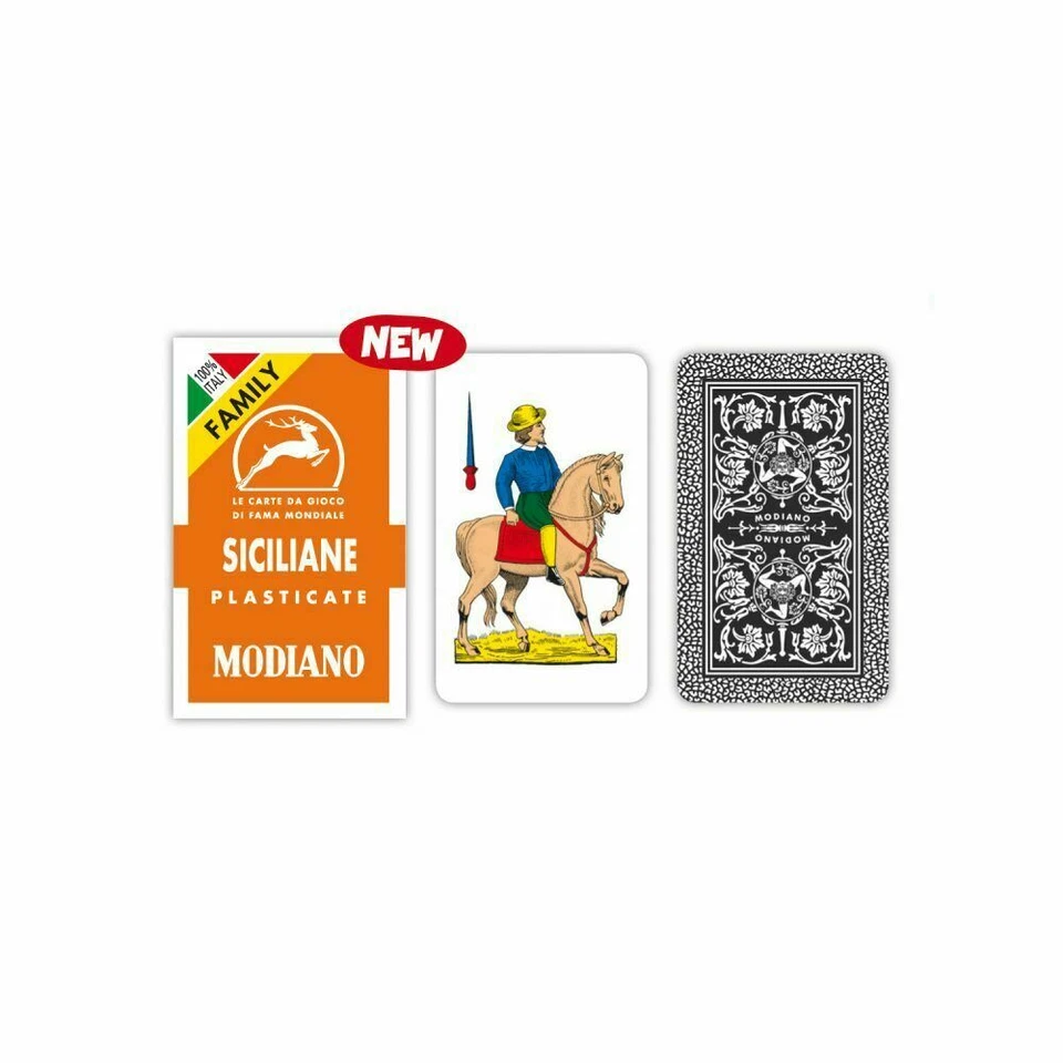 Carte da Gioco Modiano Siciliane FAMILY 1 Mazzo 40 Carte duplex plasticate