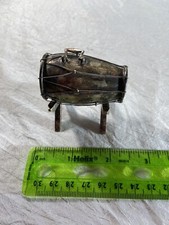 Vintage Miniature Metal Large Bongo Drum And Stand K 