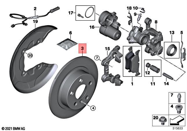 Genuine BMW X1 F49 F52 118i 120i X1 18Li REAR BRAKE DISC 280X10 