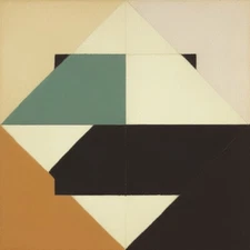 Medium Abstract Painting 2x2 ft. Post-Modernism Geometric Demrin Cubism II NEW