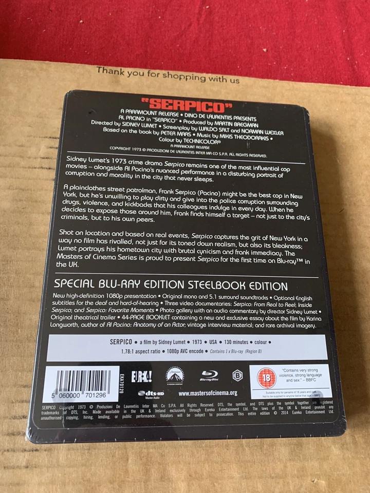Serpico Al Pacino Eureka Blu Ray Limited Edition Steelbook OOP NEW & SEALED - Image 2 of 4