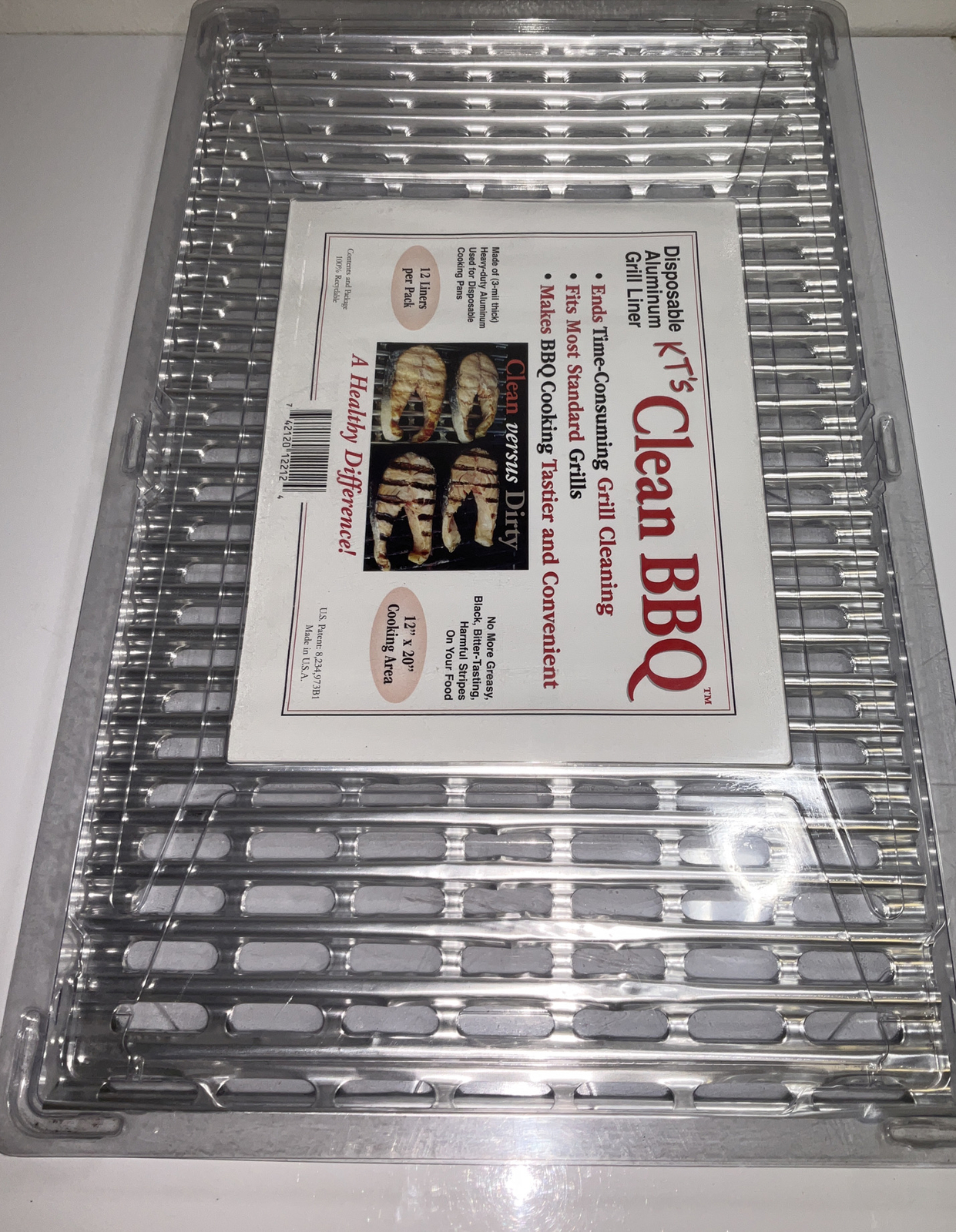 Clean BBQ Disposable Aluminum Grill Liner. Set of 12 Sheets of Grill