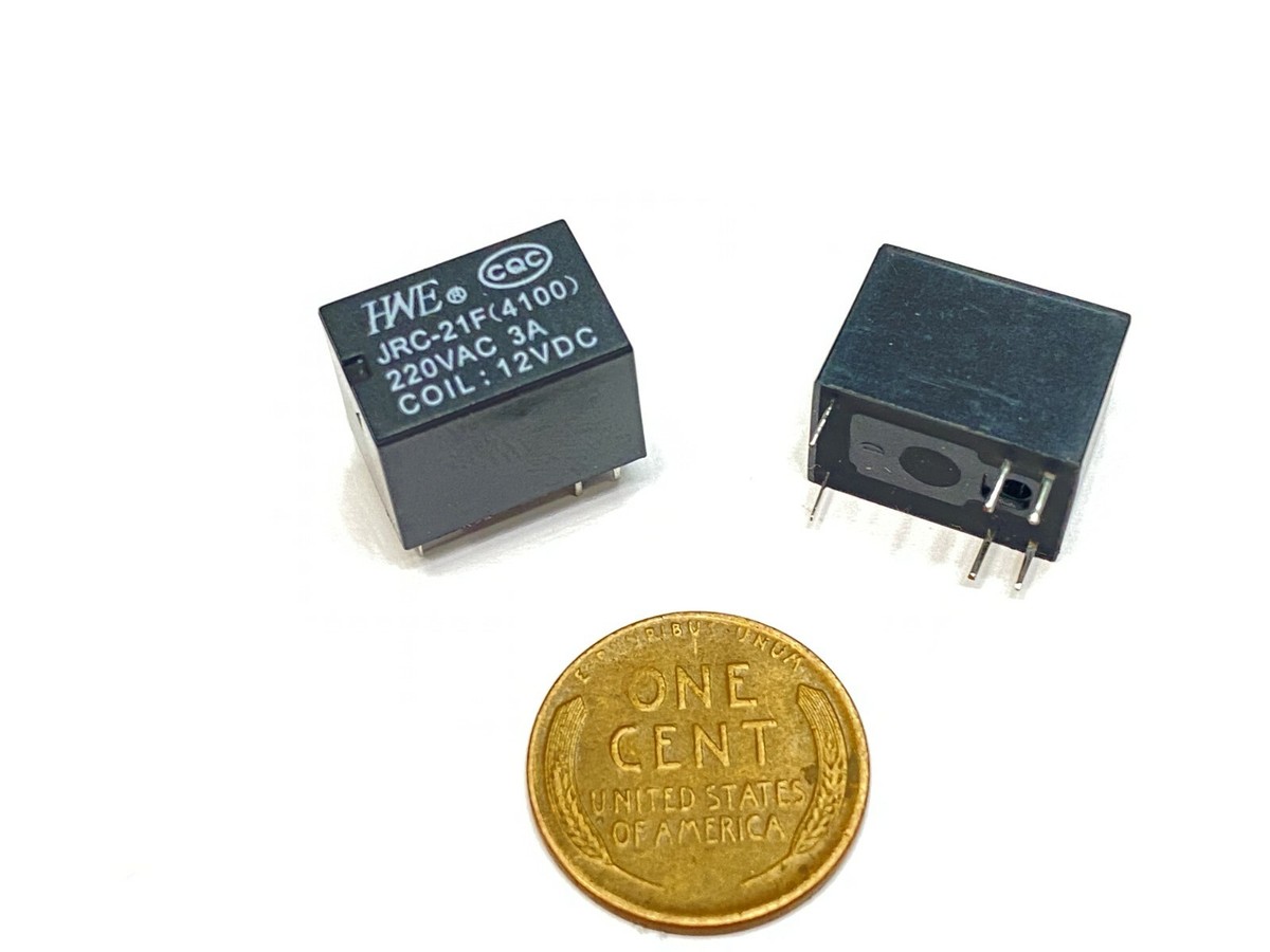 5-Pack Of JRC-21F (4100) 12V DC 6-Pin Power Relays - SRS-12VDC-SL Type