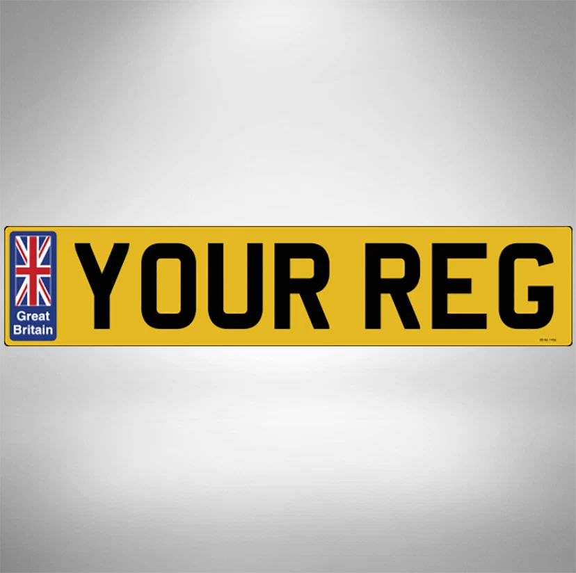 REAR YELLOW NUMBER PLATE LEGAL HAND MADE TO ORDER FREE DELIVERY