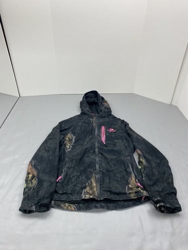 Mossy Oak Jacke Damen S schwarz Eclipse Camo Zip Jagdmantel Kapuze Outdoor