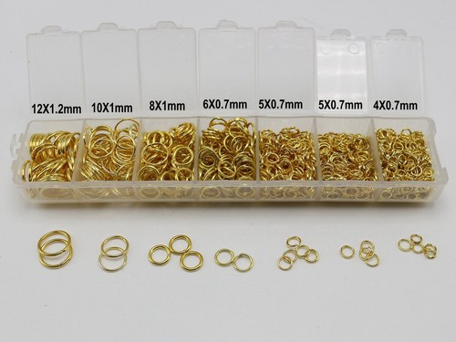 1200 Pcs Golden Plated Mixed Size 4mm-12mm Open Jump ring Connector Craft DIY