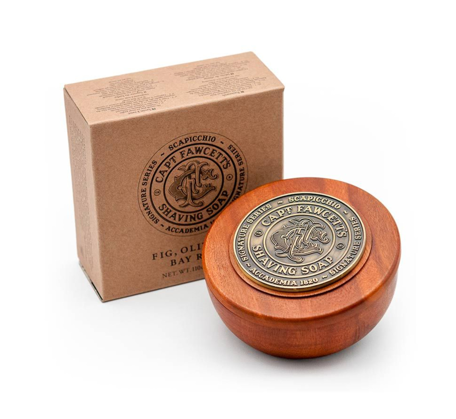Captain Fawcett Scapicchio Sapone da Barba con Ciotola in Legno 110g
