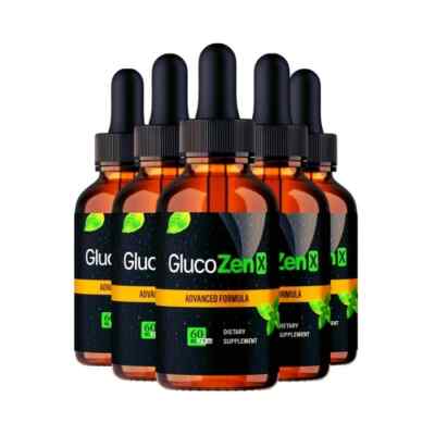 (5-Pack) GlucoZenX Drops - Gluco Zen X Liquid Drops, All Natural Formula