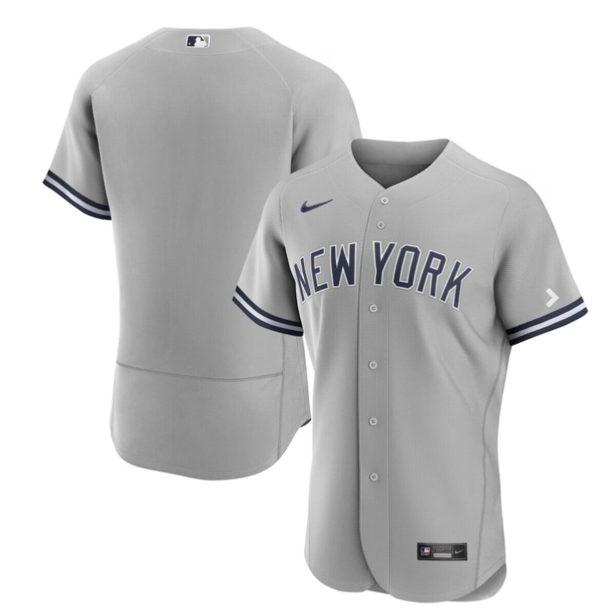 New York Yankees Nike Road Authentic Team Jersey - Gray | eBay