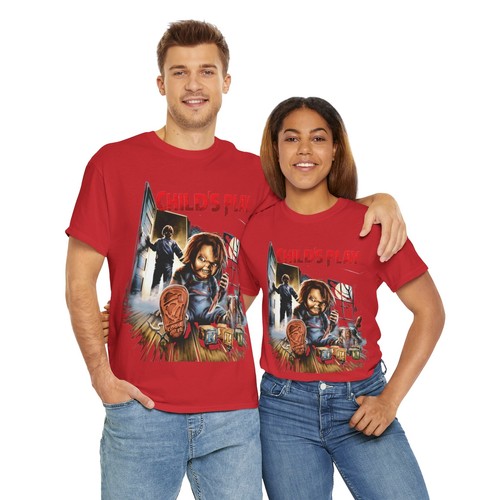 Child’s Play Movie Chucky Horror T Shirt Unisex Heavy Cotton Tee - Picture 155 of 157