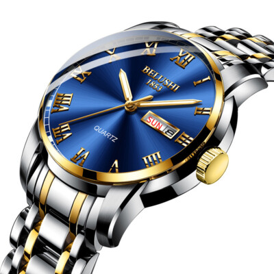 Uhr Herren Edelstahl Wasserdicht Uhren Classic  Business Quarz Armbanduhr