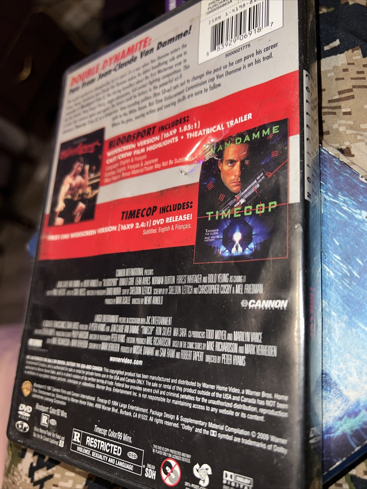 Timecop R Rated Scene Van Damme Collection (DVD) Bloodsport, Timecop. Double Feature. Rated R ...