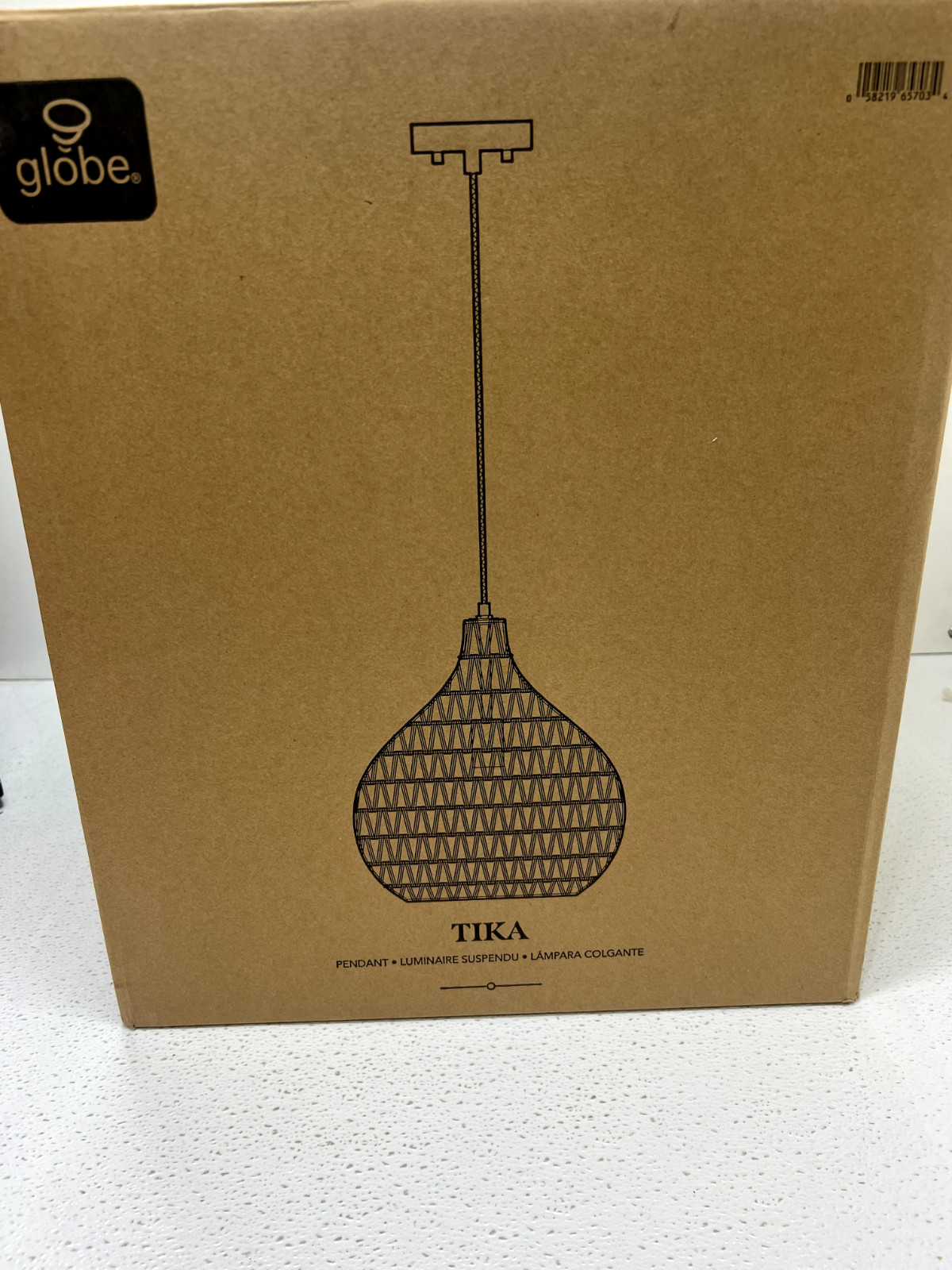 Globe Electric 91002023 Tika 14"W Pendant Satin White Trim