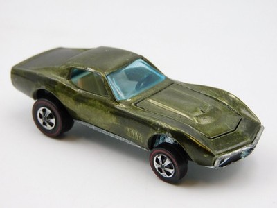 Hot Wheels Redlines Custom Corvette Olivgrün Spectraflame Selten 1967 Hongkong