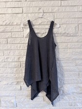 PrAna Women s Small Gray Handkerchief Hem Sleeveless Tunic Tank Top USA