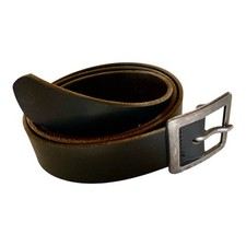 Black 1 3/8" Full Grain Genuine Leather Casual Belt Unisex XXL Made in USA