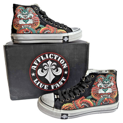 Affliction Flame & Fable Hi-Top Sneakers Tennis Shoes Womens Size 6.5 Streetwear