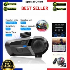 Bluetooth 5.3 Motorcycle Helmet Headset Waterproof Hands-Free Call Kit