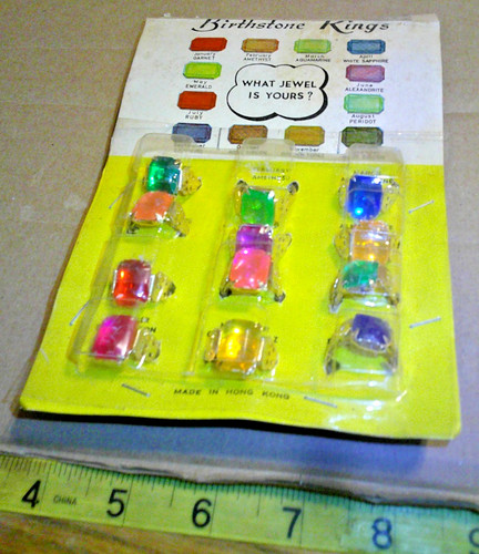 Vintage 5c display card birthstone rings etc #jd857